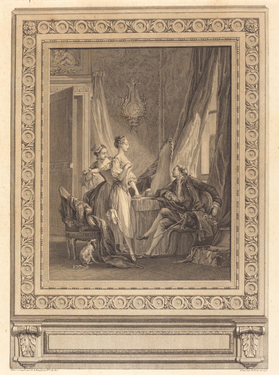 Vessa tekijältä Nicolas Ponce after Pierre Antoine Baudouin with border by Charles Nicolas Cochin II