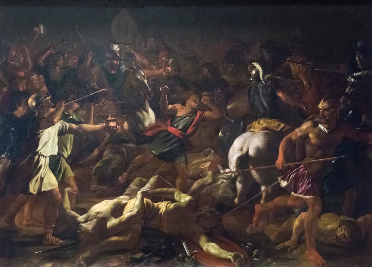Gideonin taistelu midianilaisia vastaan tekijältä Nicolas Poussin