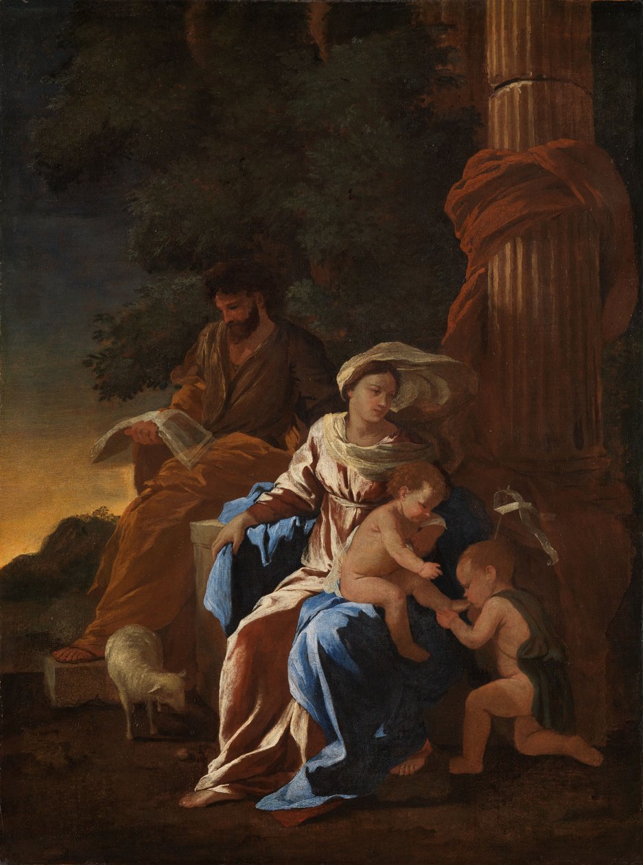 Pyhä perhe ja Johannes-lapsi tekijältä Nicolas Poussin
