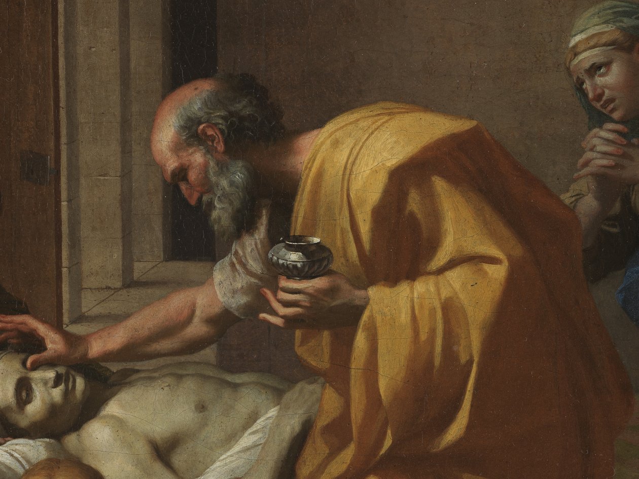 Extreme Unction, seitsemästä sakramentista, 1638-40 tekijältä Nicolas Poussin