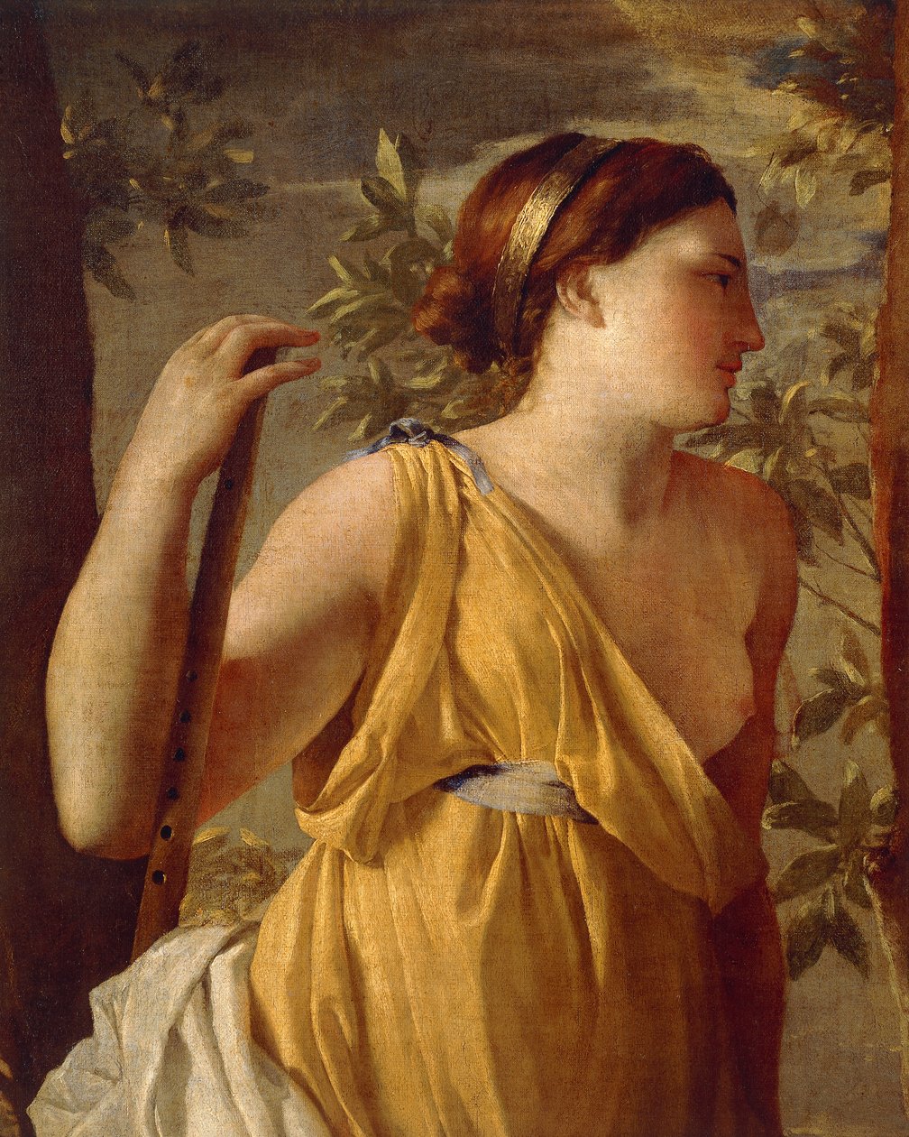 Runoilijan inspiraatio (yksityiskohta) noin 1630 tekijältä Nicolas Poussin