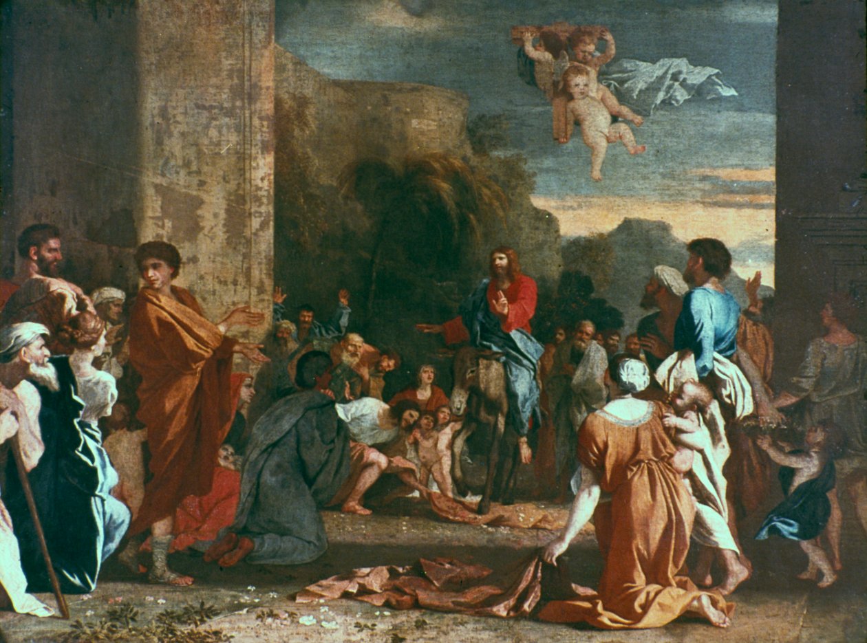 Jeesus saapuu Jerusalemiin vuonna 1630 tekijältä Nicolas Poussin