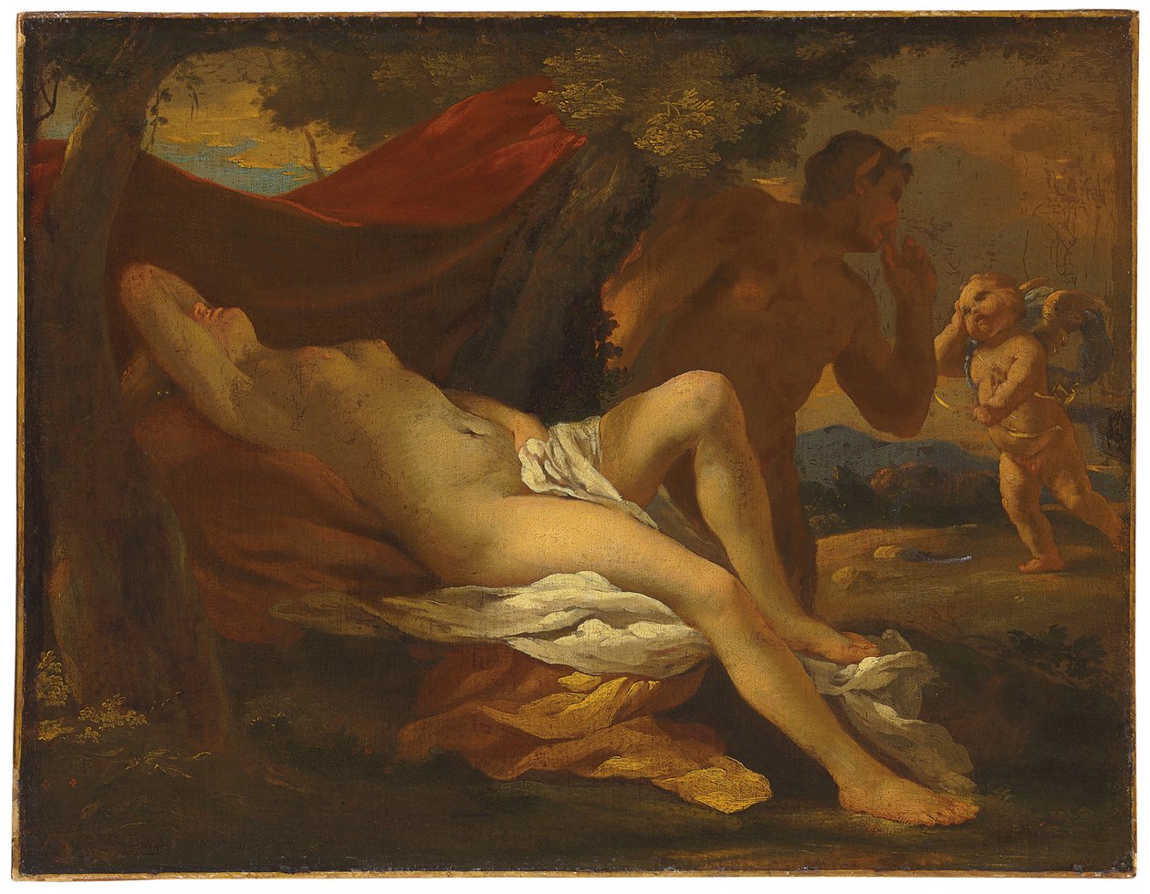 Jupiter ja Antiope tekijältä Nicolas Poussin