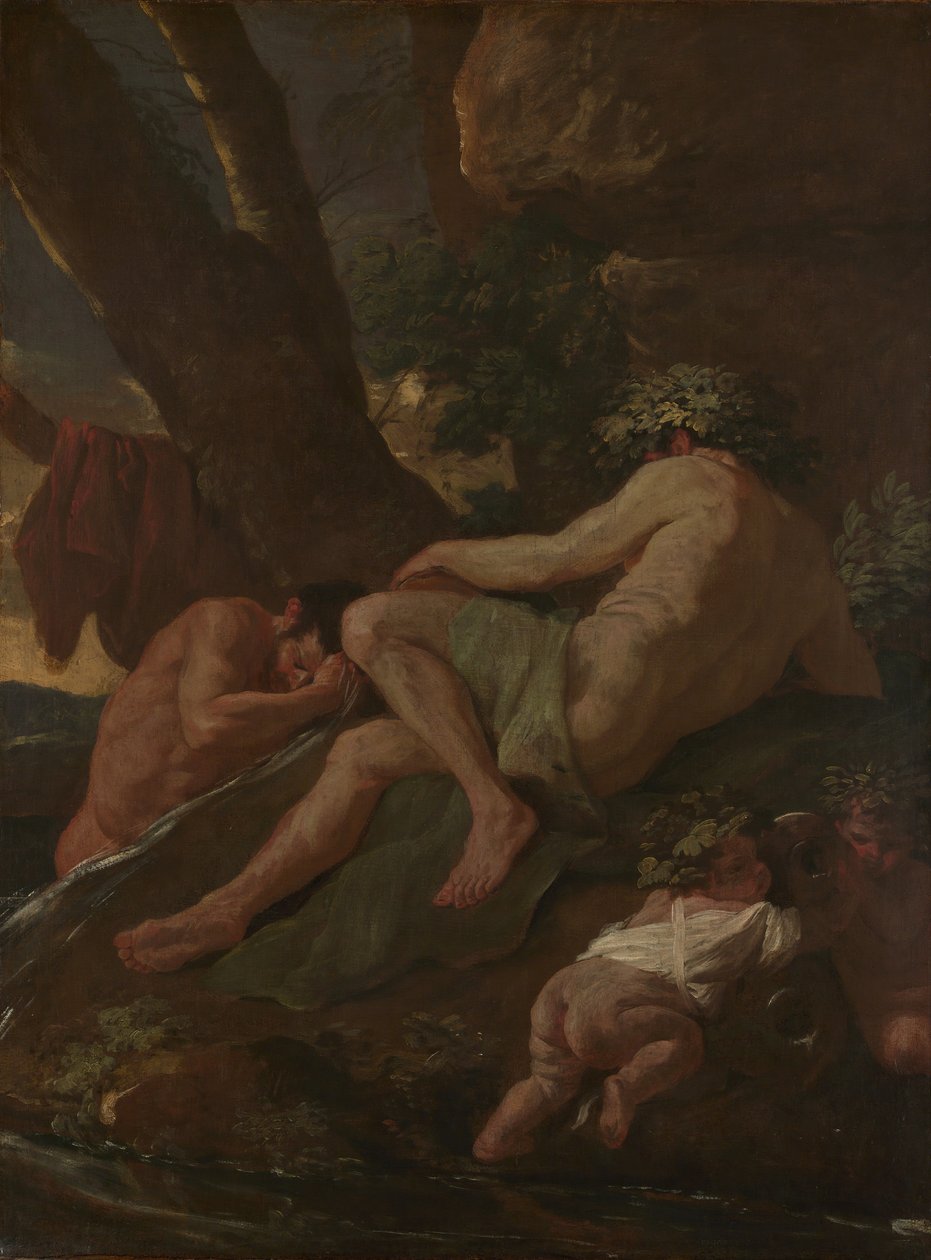 Midas Pesu Pactoluksen lähteellä, n. 1627. tekijältä Nicolas Poussin
