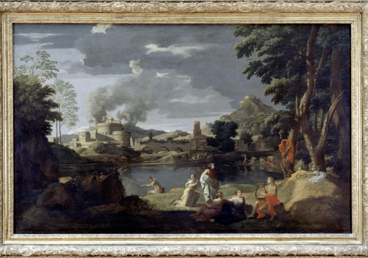 Poussinin Orpheus ja Eurydice, Louvre-museo tekijältä Nicolas Poussin
