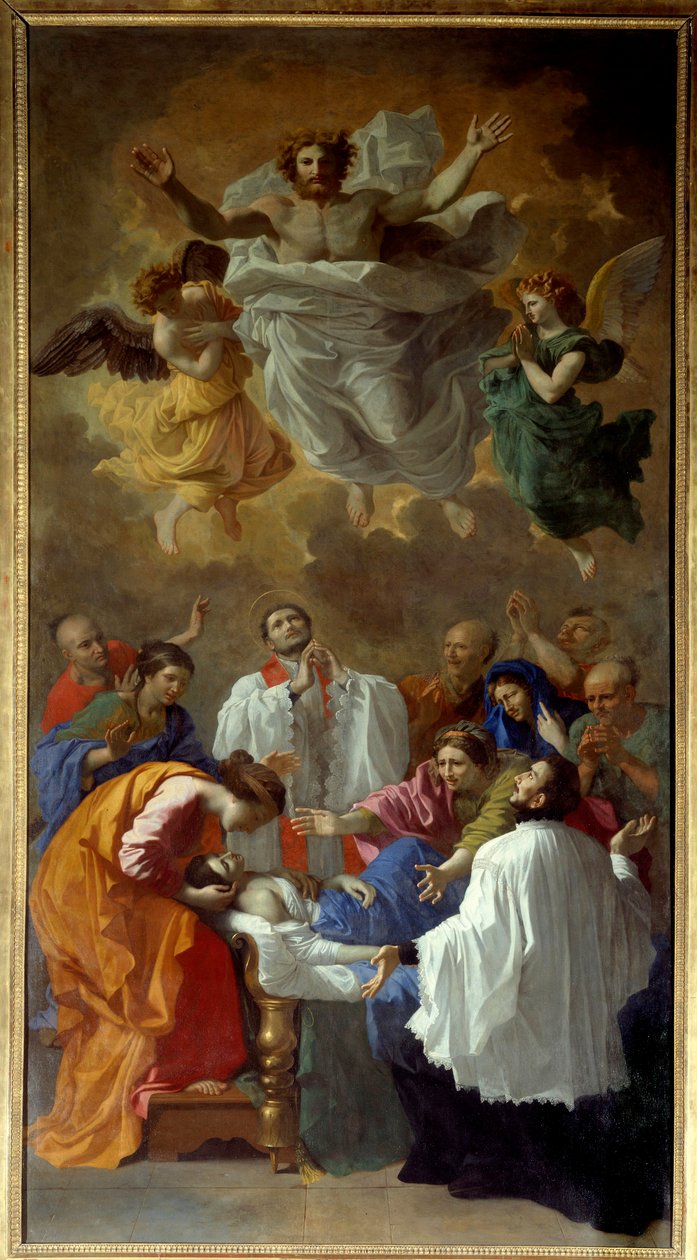 Saint Francois Xavier muistuttaa elämään Japanin Cangoximan asukkaan tytärtä Saint Francois Xavier tekijältä Nicolas Poussin