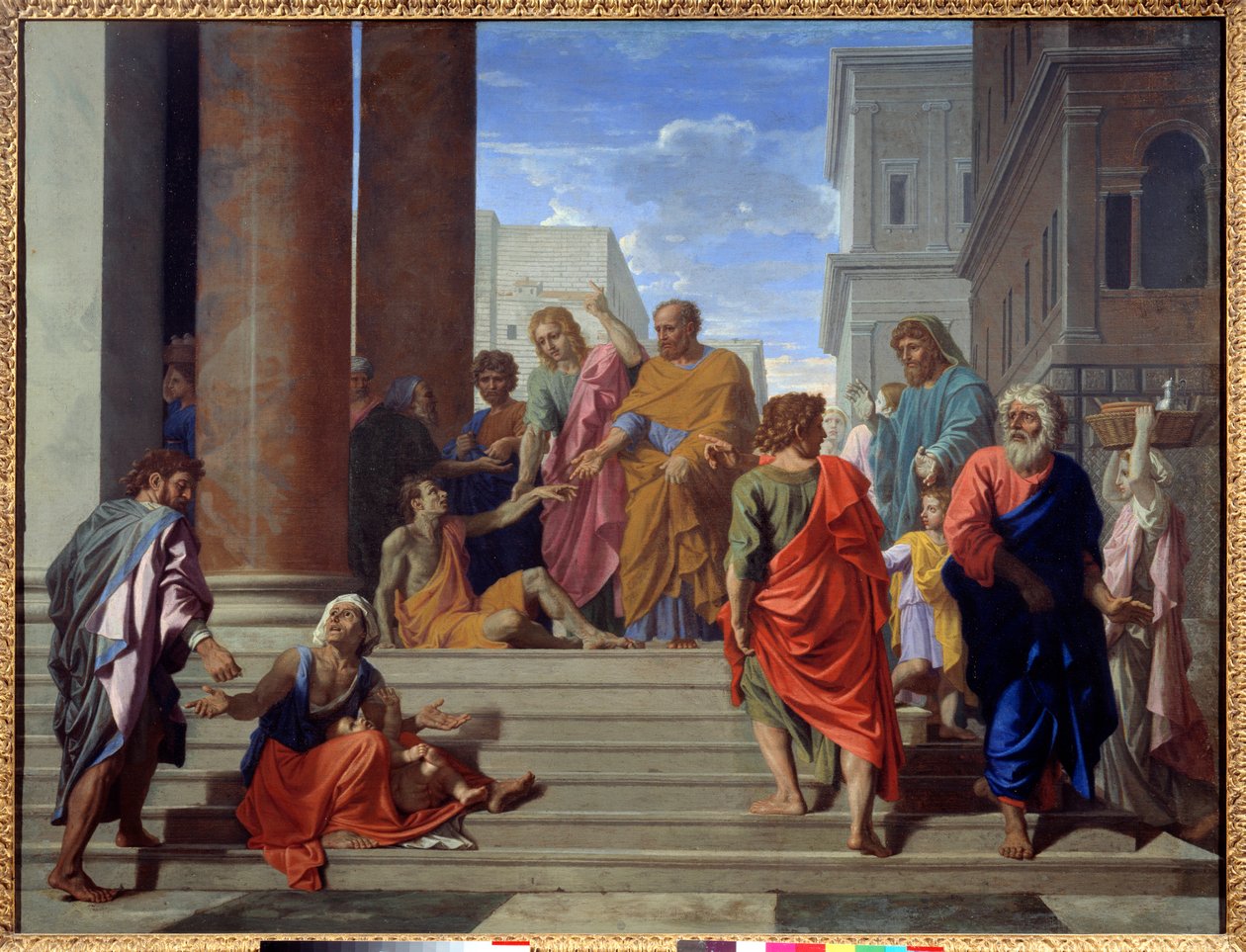 Pyhä Pietari ja pyhä Johannes leikkaamassa rammaa tekijältä Nicolas Poussin
