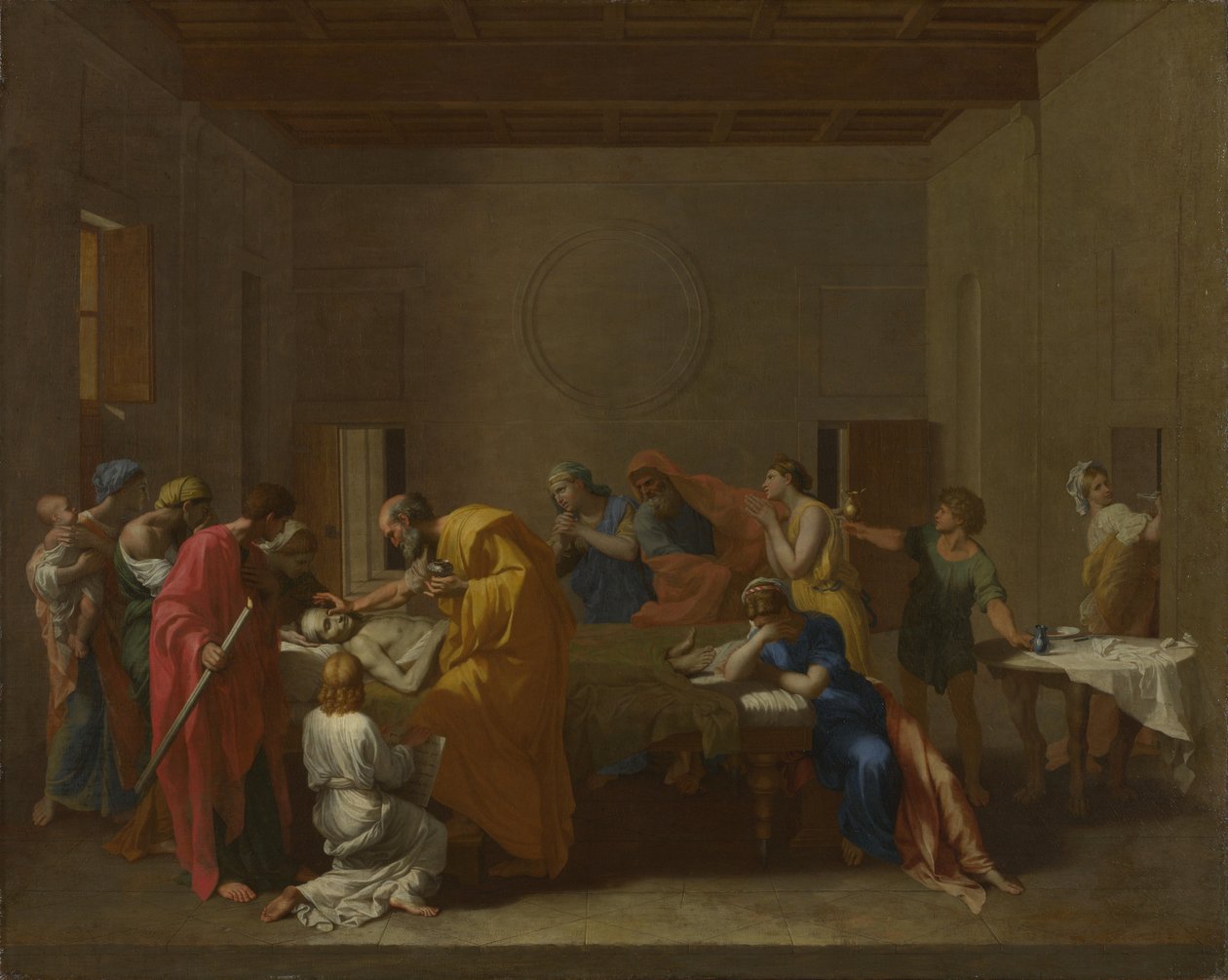 Seitsemän sakramenttia: Extreme Unction, noin 1637-1640 tekijältä Nicolas Poussin