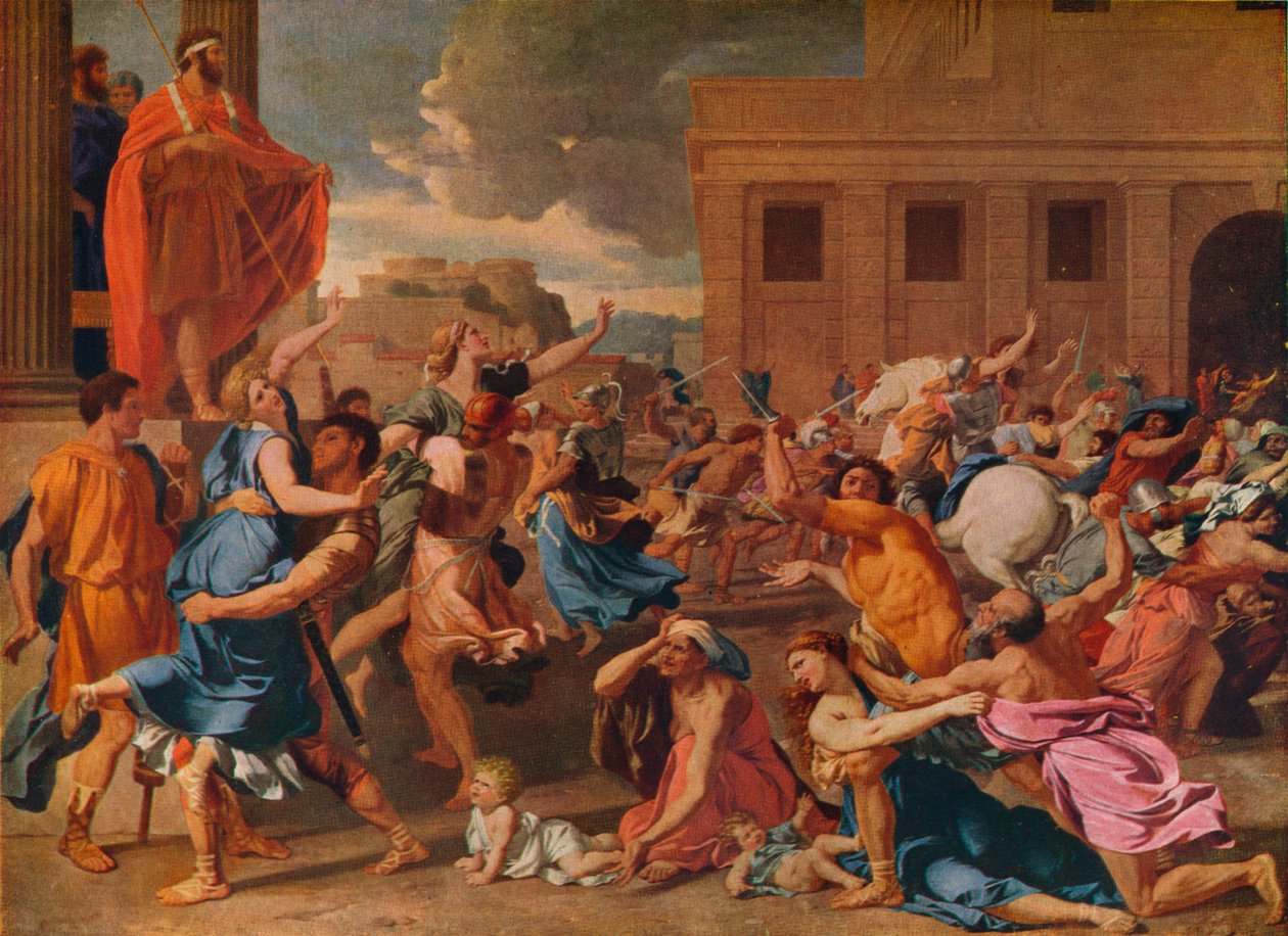 Sabiininaisten sieppaus, c1633 tekijältä Nicolas Poussin