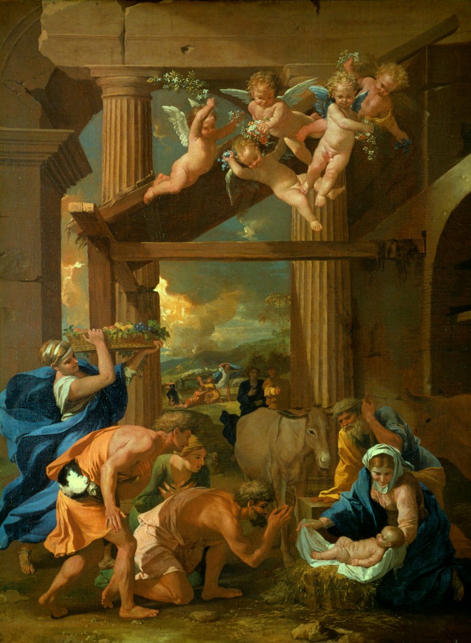 Paimenten palvonta, n. 1633 tekijältä Nicolas Poussin