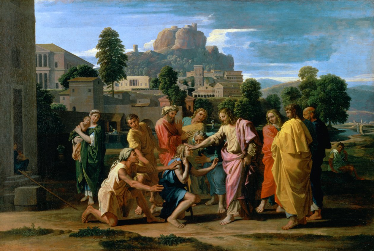 Jerikon sokea eli Kristus parantaa sokeita, 1650 tekijältä Nicolas Poussin