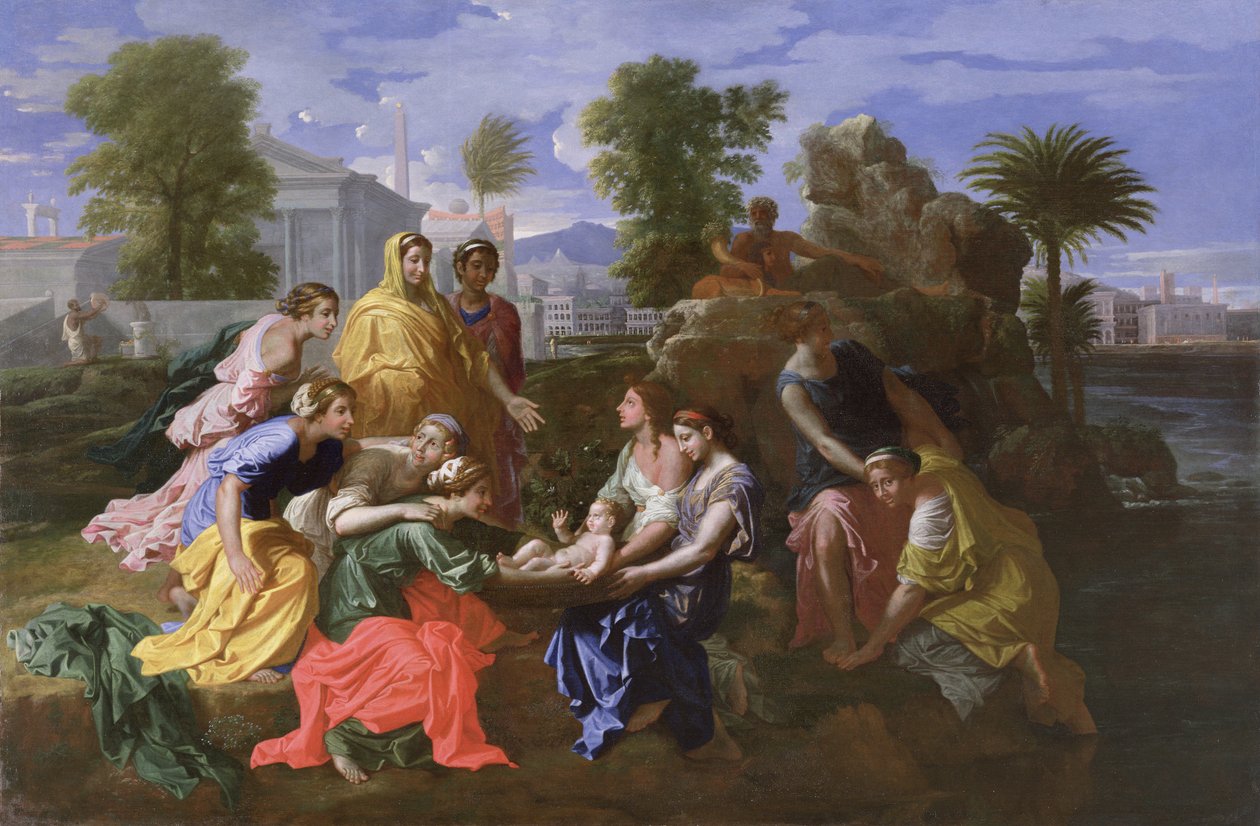 Mooseksen löytäminen (öljy kankaalle) tekijältä Nicolas Poussin