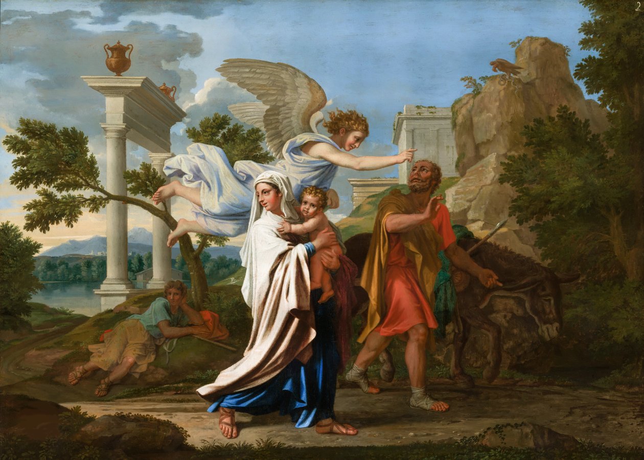 Lento Egyptiin, noin 1657. tekijältä Nicolas Poussin