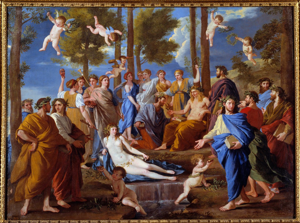 Parnassus. Muusat Calliope tekijältä Nicolas Poussin