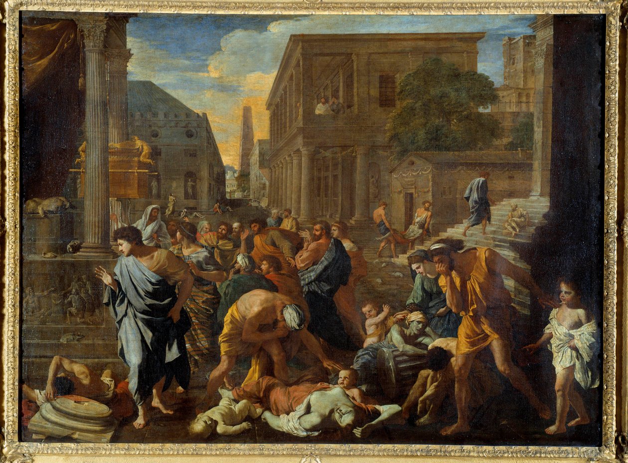 Asdodin rutto kertoo, että filistealaiset iskivät Nicolas Poussinin ruttomaalaukseen tekijältä Nicolas Poussin