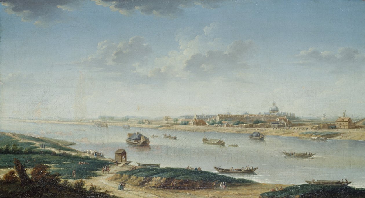 La Salpêtrière, näkymä räppäristä, noin 1752 (öljy kankaalle) tekijältä Nicolas Raguenet