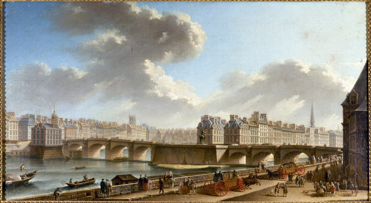 Pont Neuf ja kaupunkinäkymät Contin laiturilta, n. 1772 (öljy kankaalle) tekijältä Nicolas Raguenet