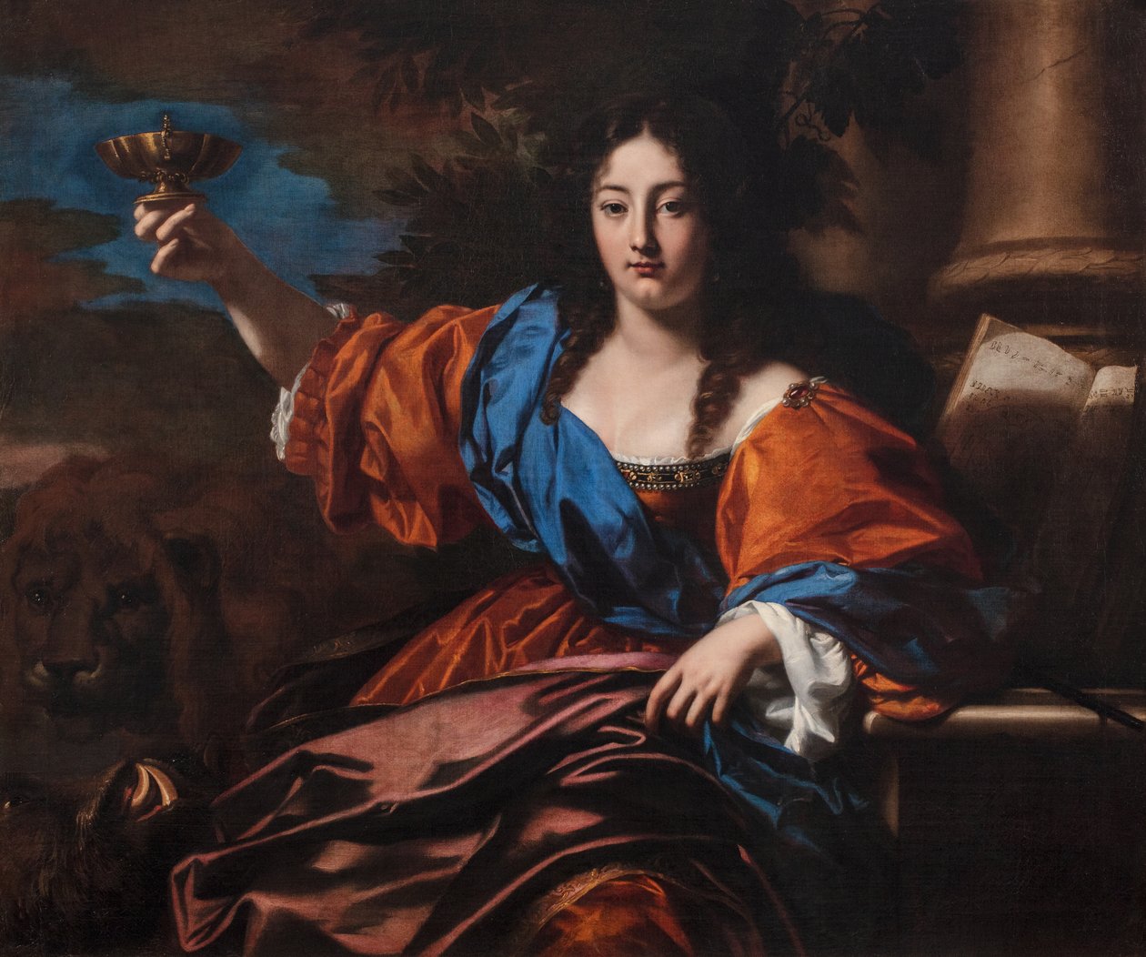 Circe, n. 1650-60 (öljy kankaalle) tekijältä Nicolas Regnier