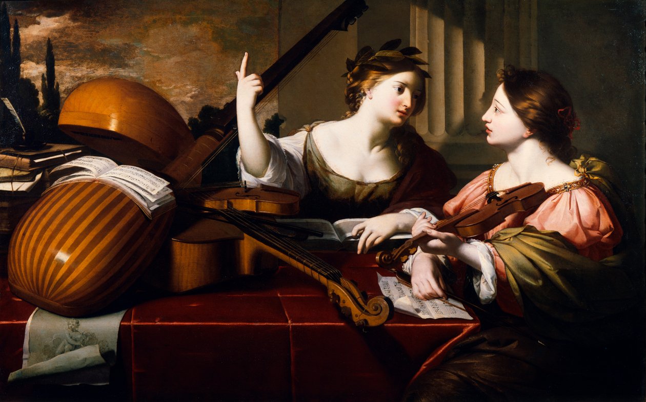 Musiikin jumalallinen inspiraatio, noin 1640 tekijältä Nicolas Regnier