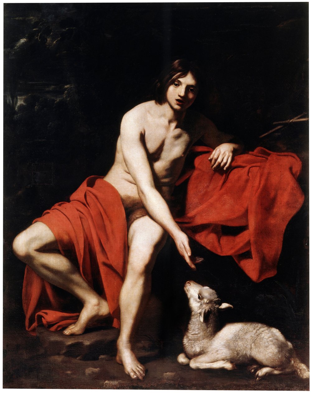 Pyhä Johannes Kastaja erämaassa, c1615-c1620 tekijältä Nicolas Regnier