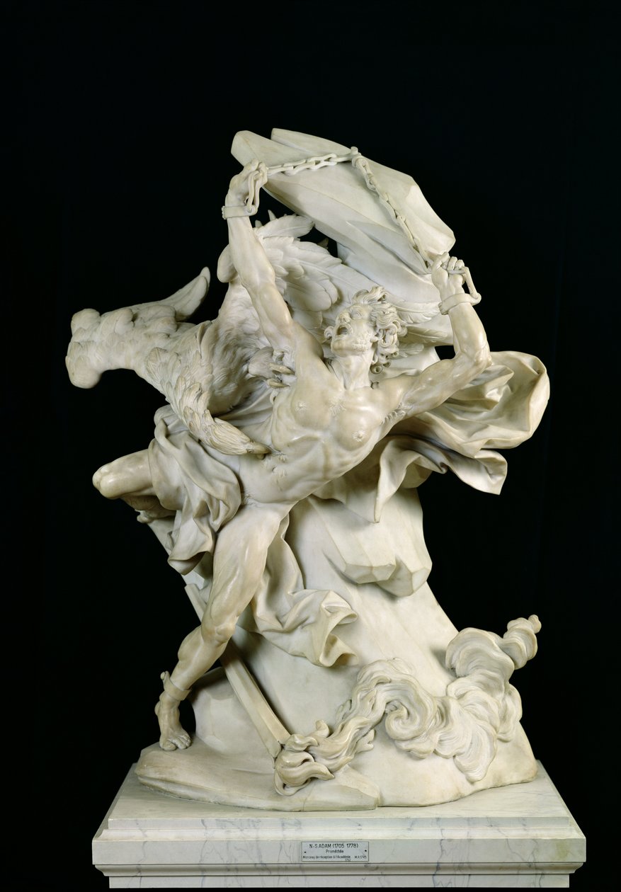 Prometheus kahleissa (marmori) tekijältä Nicolas Sebastien Adam
