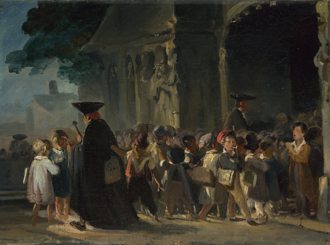 Lapset kirkon ovella vuosina 1817-1845 tekijältä Nicolas Toussaint Charlet
