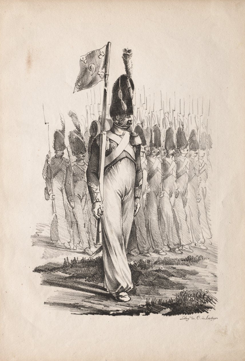 Sotilasasut: Carabiners Sargent, yleinen opas, 1817-1818. tekijältä Nicolas Toussaint Charlet