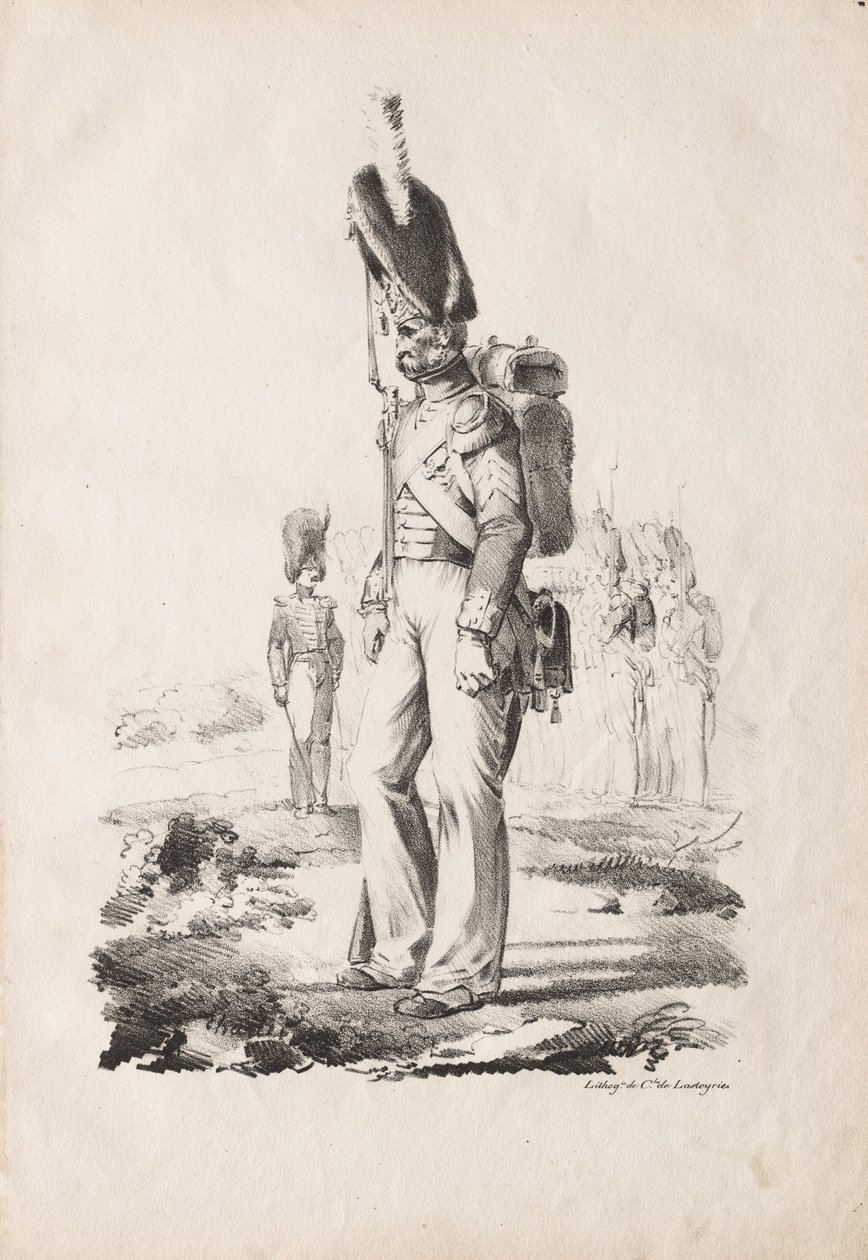 Sotilasasut: Jalkaväki Sargent, 1817-1818. tekijältä Nicolas Toussaint Charlet