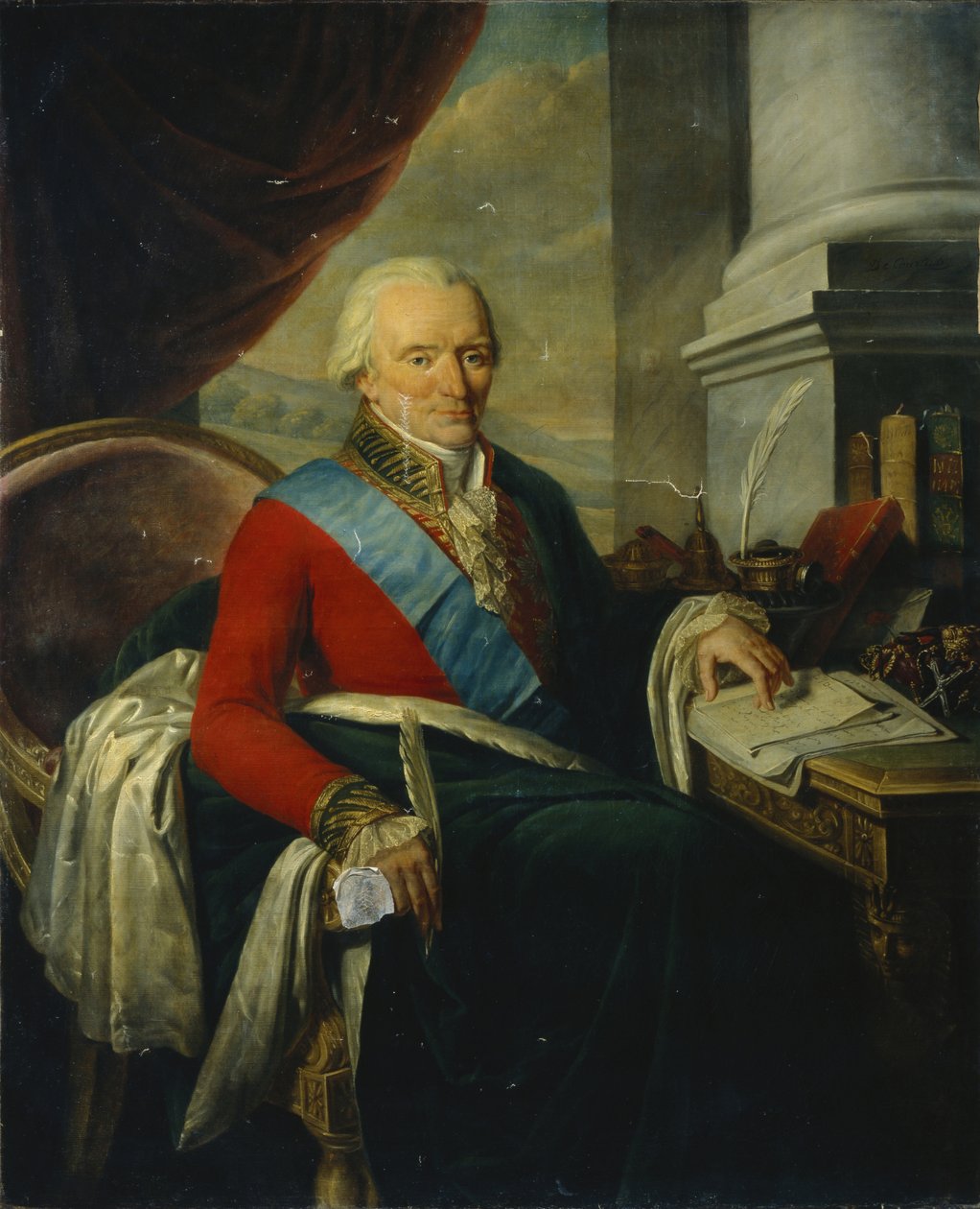 Prinssi Mihail Mihailovich Shcherbatovin muotokuva 1733-1790, 1700-luvun loppu. tekijältä Nicolas de Courteille