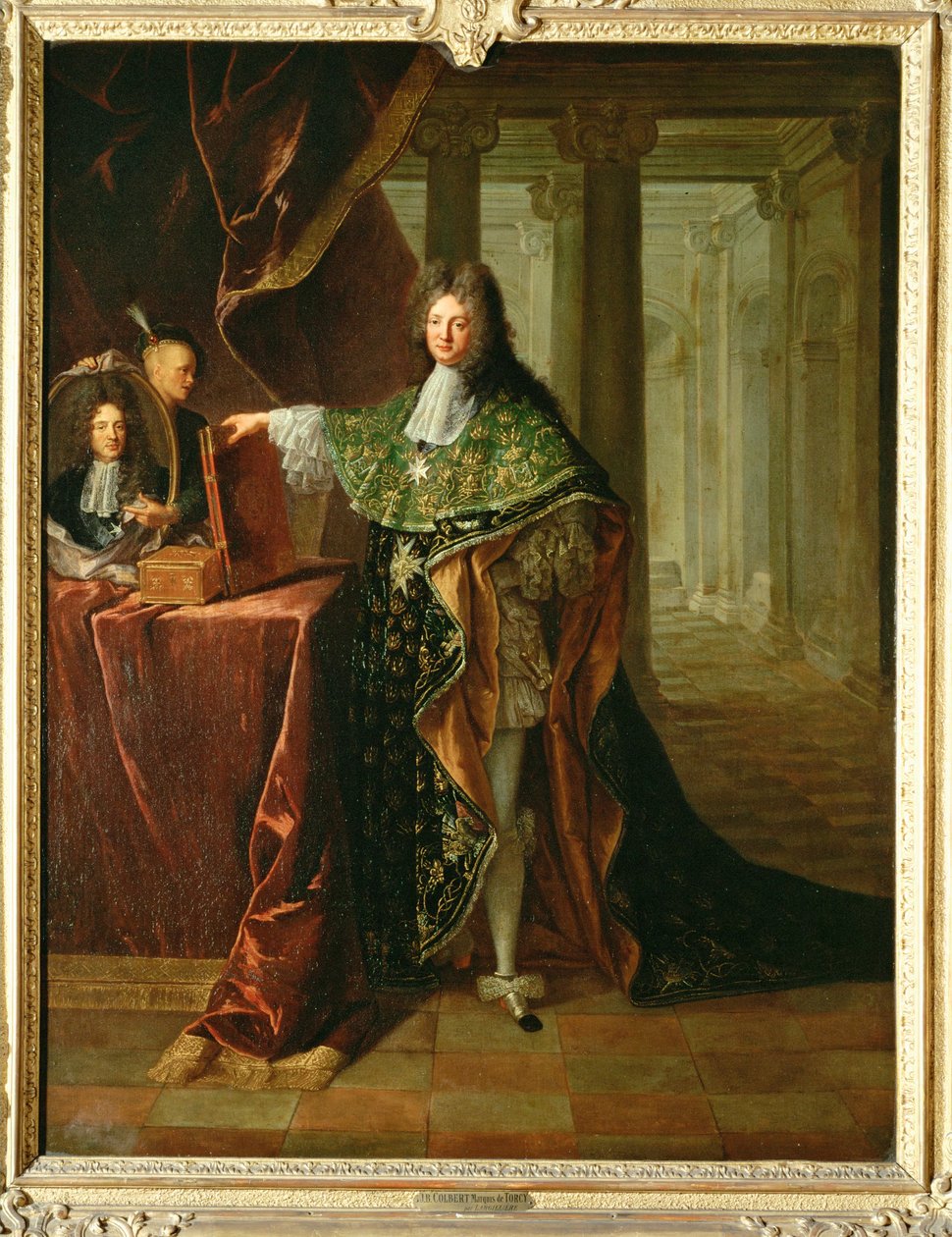 Jean-Baptiste Colbert, markiisi de Torcy, suuren Colbertin veljenpoika ;ministeri ja diplomaatti Ludvig XIV:n palveluksessa ... (maalaus kankaalle) tekijältä Nicolas de Largillière