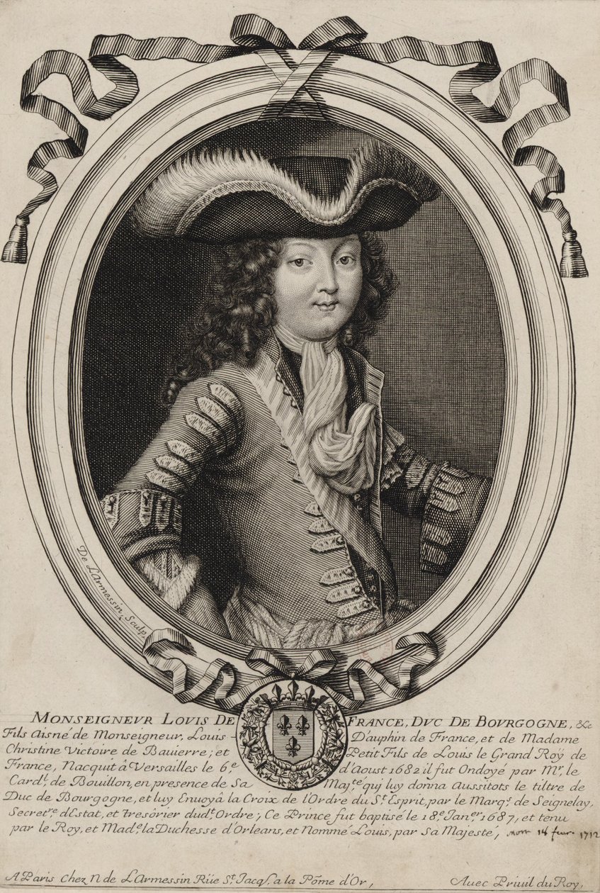 Kaiverrettu muotokuva Louisista, Burgundin herttuasta (1682-1712) tekijältä Nicolas de Larmessin