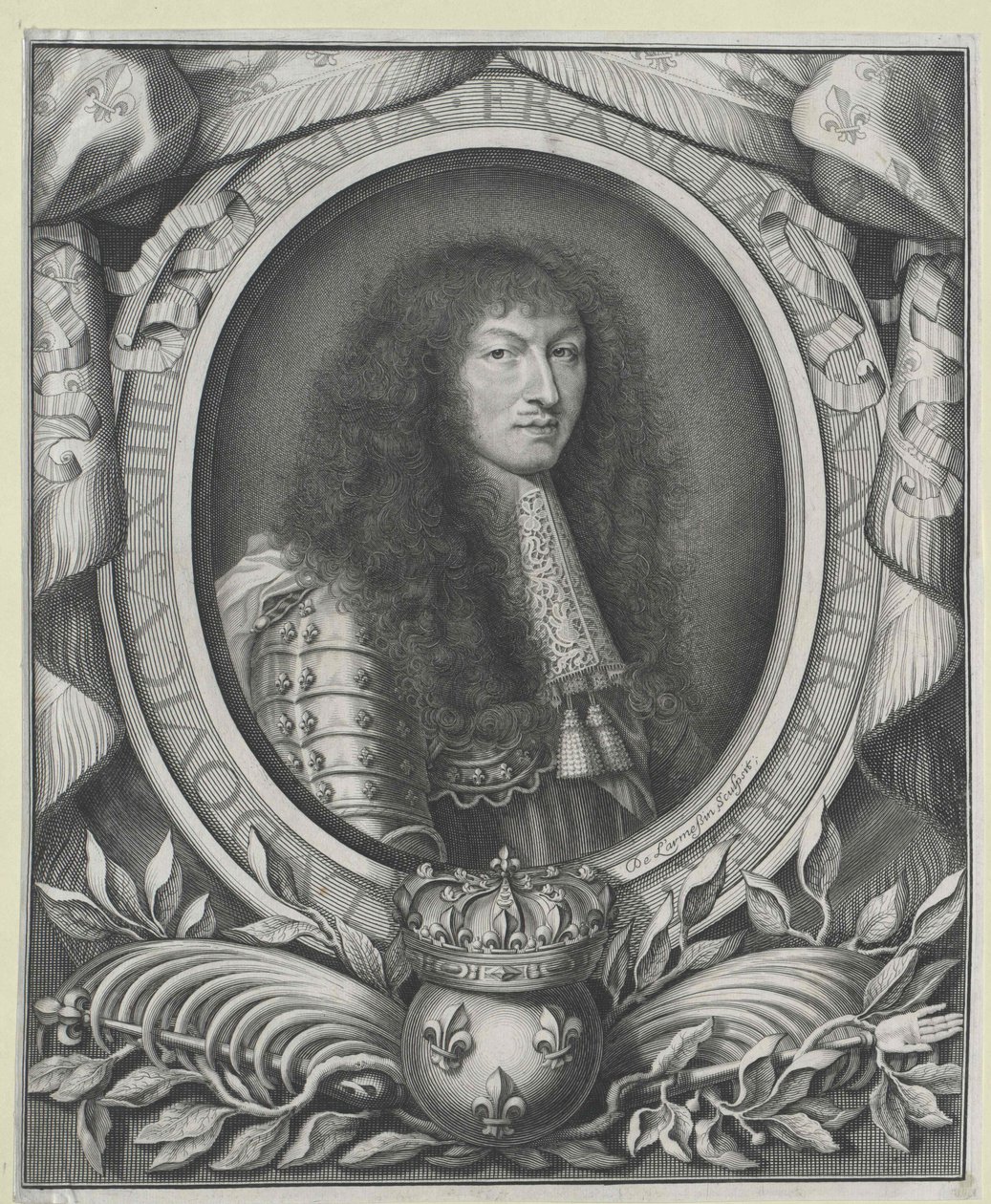 Ranskan kuningas Ludvig XIV (kaiverrus) tekijältä Nicolas de Larmessin