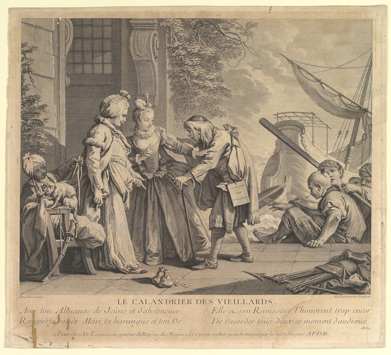Vanhojen miesten kalenteri, Suite dEstampes Nouve..., 1700-luku. tekijältä Nicolas de Larmessin
