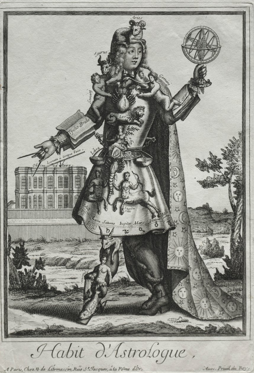 Fantastiset puvut: Astrologin puku, n. 1690. tekijältä Nicolas de Larmessin II