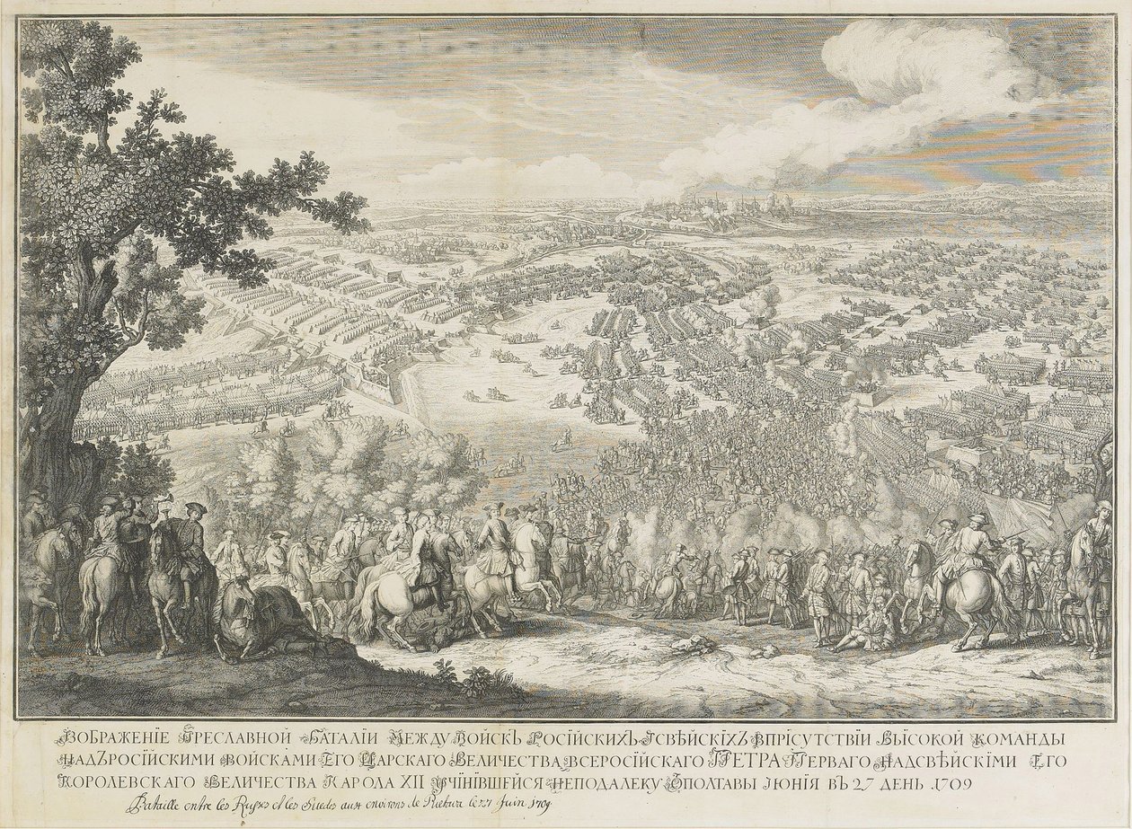 Poltavan taistelu 27. kesäkuuta 1709 tekijältä Nicolas de Larmessin II