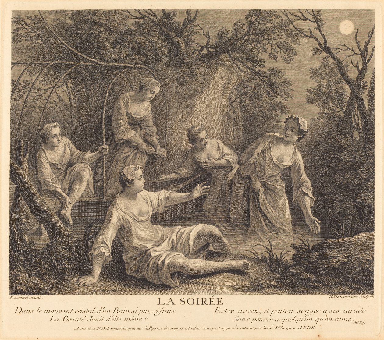 Ilta tekijältä Nicolas de Larmessin IV after Nicolas Lancret