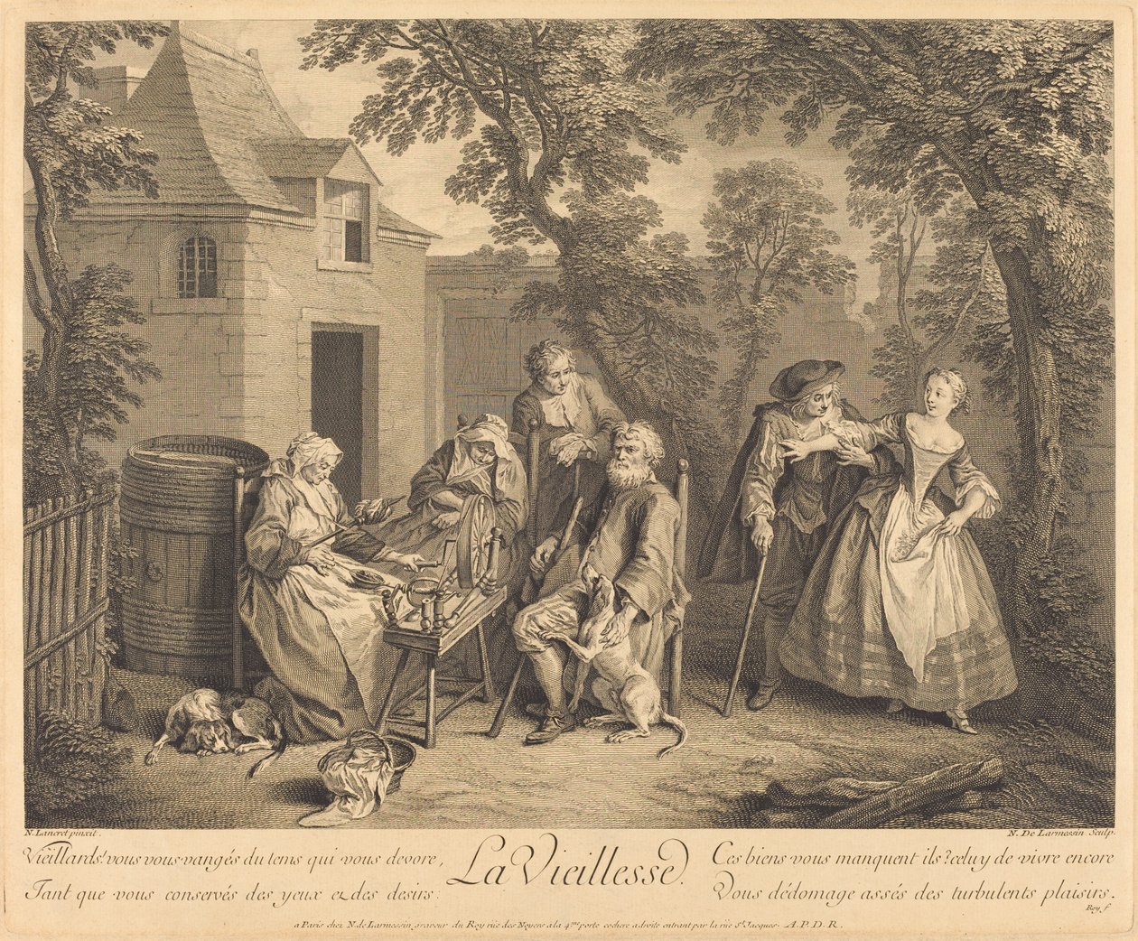 Vanhuus tekijältä Nicolas de Larmessin IV after Nicolas Lancret