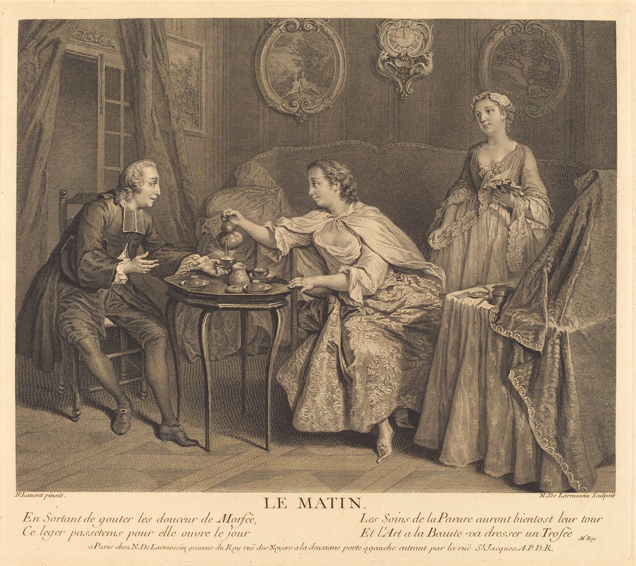 Aamu tekijältä Nicolas de Larmessin IV after Nicolas Lancret