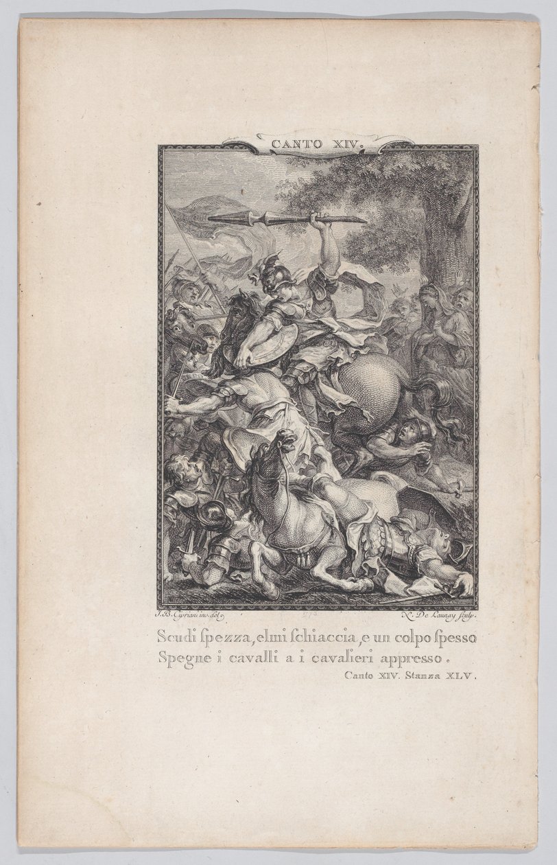 Canto 14, Stanza 45, Orlando Furiososta, 1774, 1774. tekijältä Nicolas de Launay