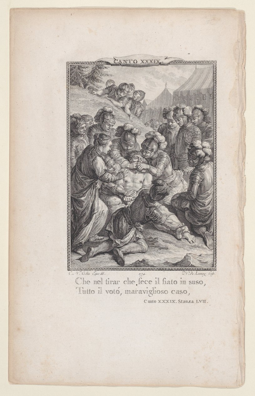 Canto 39, huone 57, Orlando Furiososta, 1774, 1774. tekijältä Nicolas de Launay