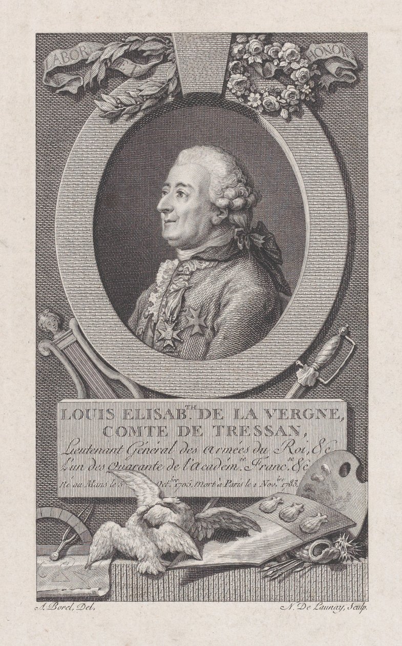 Louis Elisabeth de La Vergnen muotokuva, kreivi de Tressan, 1783-92, 1783-92. tekijältä Nicolas de Launay