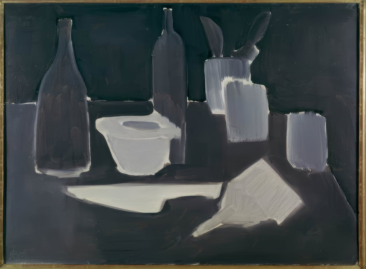 Stillleben, Grisaille tekijältä Nicolas de Staël