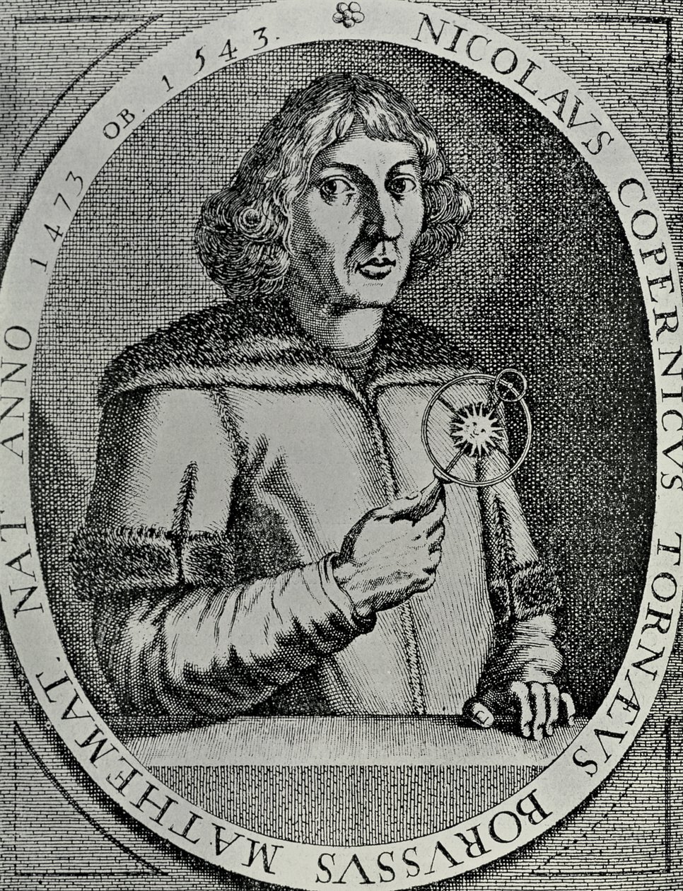 Kopio omakuvasta (bw valokuva) tekijältä Nicolaus Copernicus