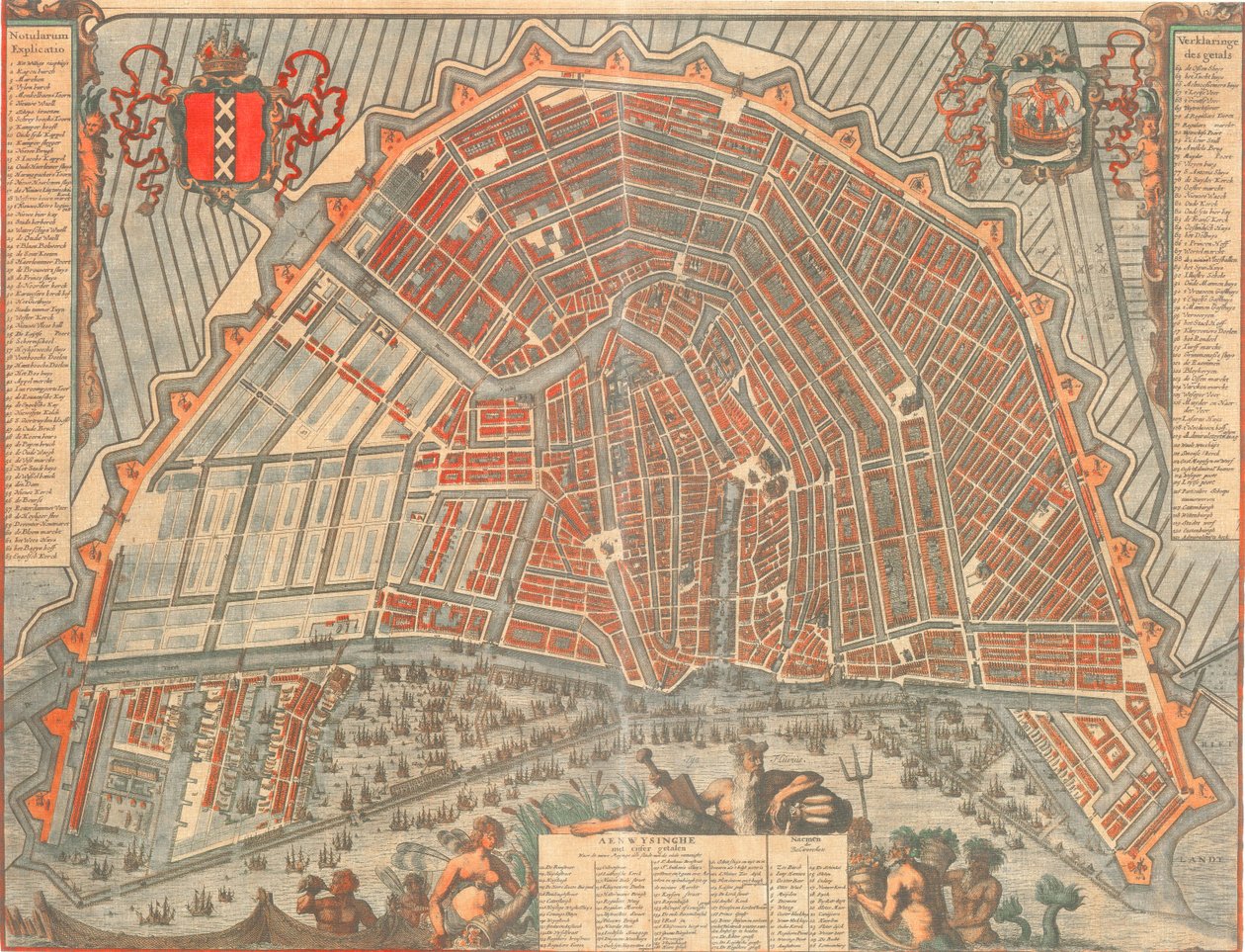 Amsterdamin kartta vuonna 1692 tekijältä Nicolaes Visscher