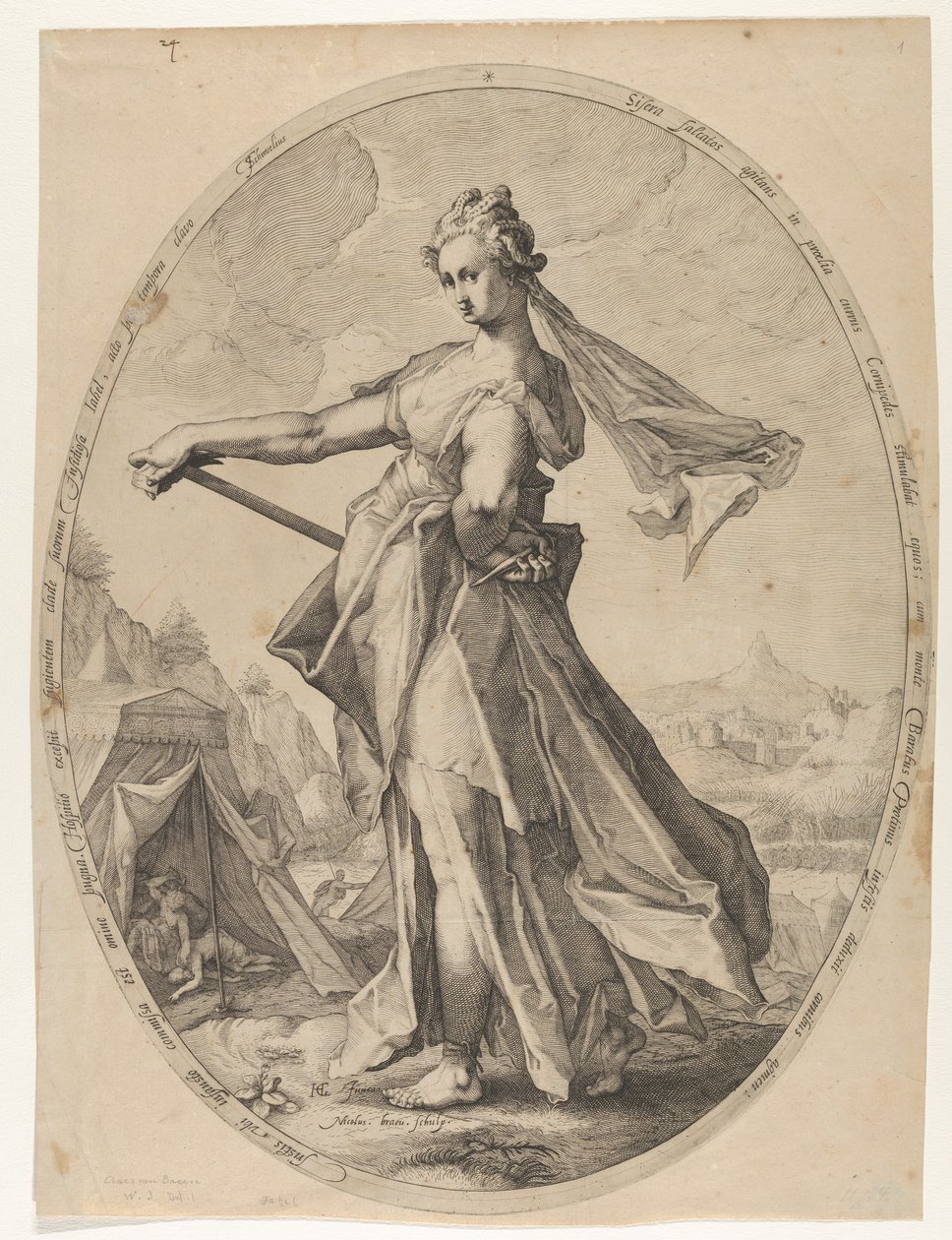 Jahel Vanhan testamentin sankareista ja sankaritarista, n. 1597, n. 1597. tekijältä Nicolaus Braeu