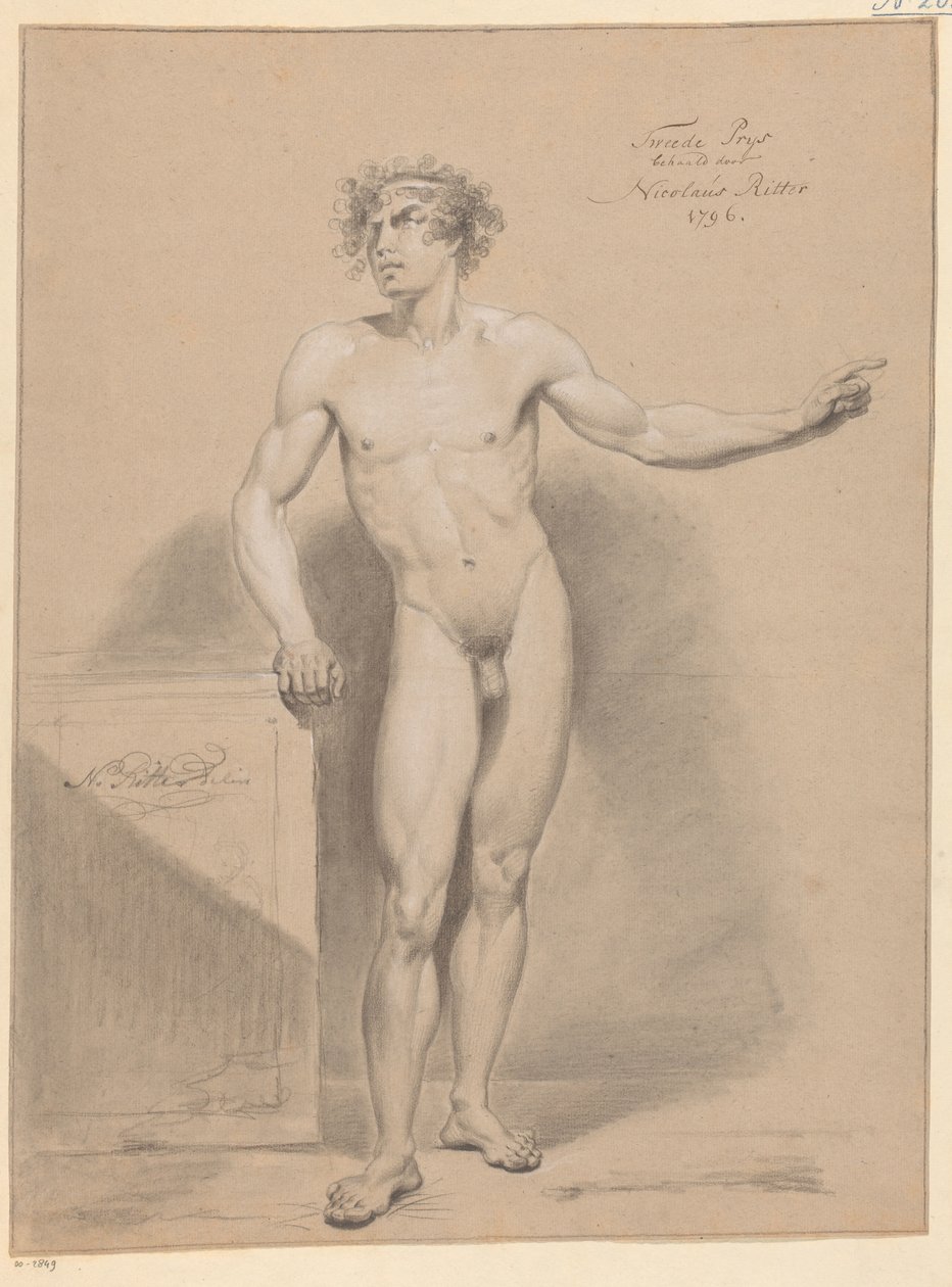 Seisova miesalasti edestä katsottuna (2. palkinto 1796) tekijältä Nicolaus Ritter jr.