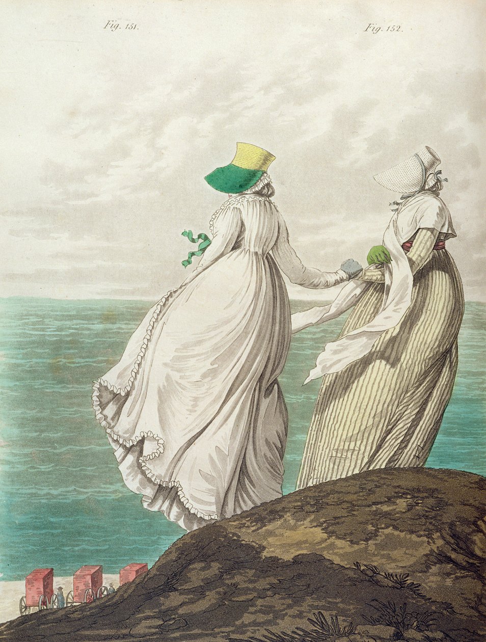 Uimapaikka, Galleria of Fashion, 1797 (värikaiverrus) tekijältä Nicolaus von Heideloff