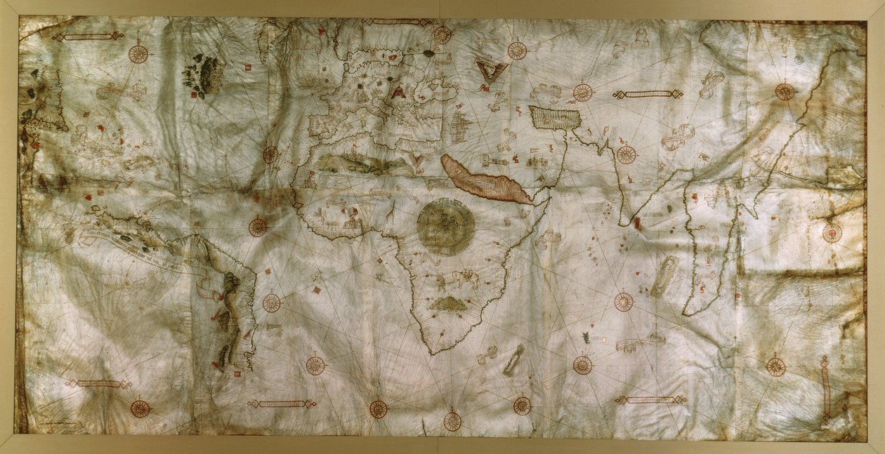 Nicolas de Caverion suunnittelema Planisphere tekijältä Nicolay de Caveri