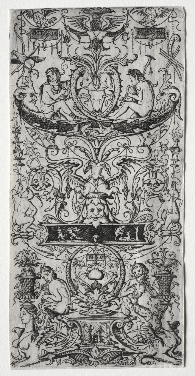 Ornamenttipaneeliin kaiverrettu Victoria Augusta, n. 1507. tekijältä Nicoletto da Modena