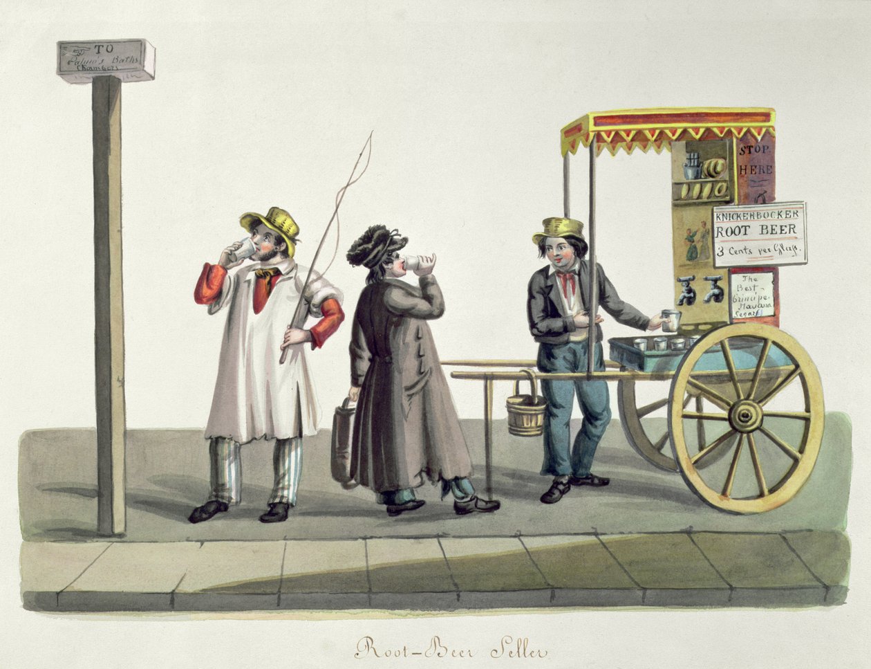 Root Beer Myyjä, n. 1840 tekijältä Nicolino Calyo